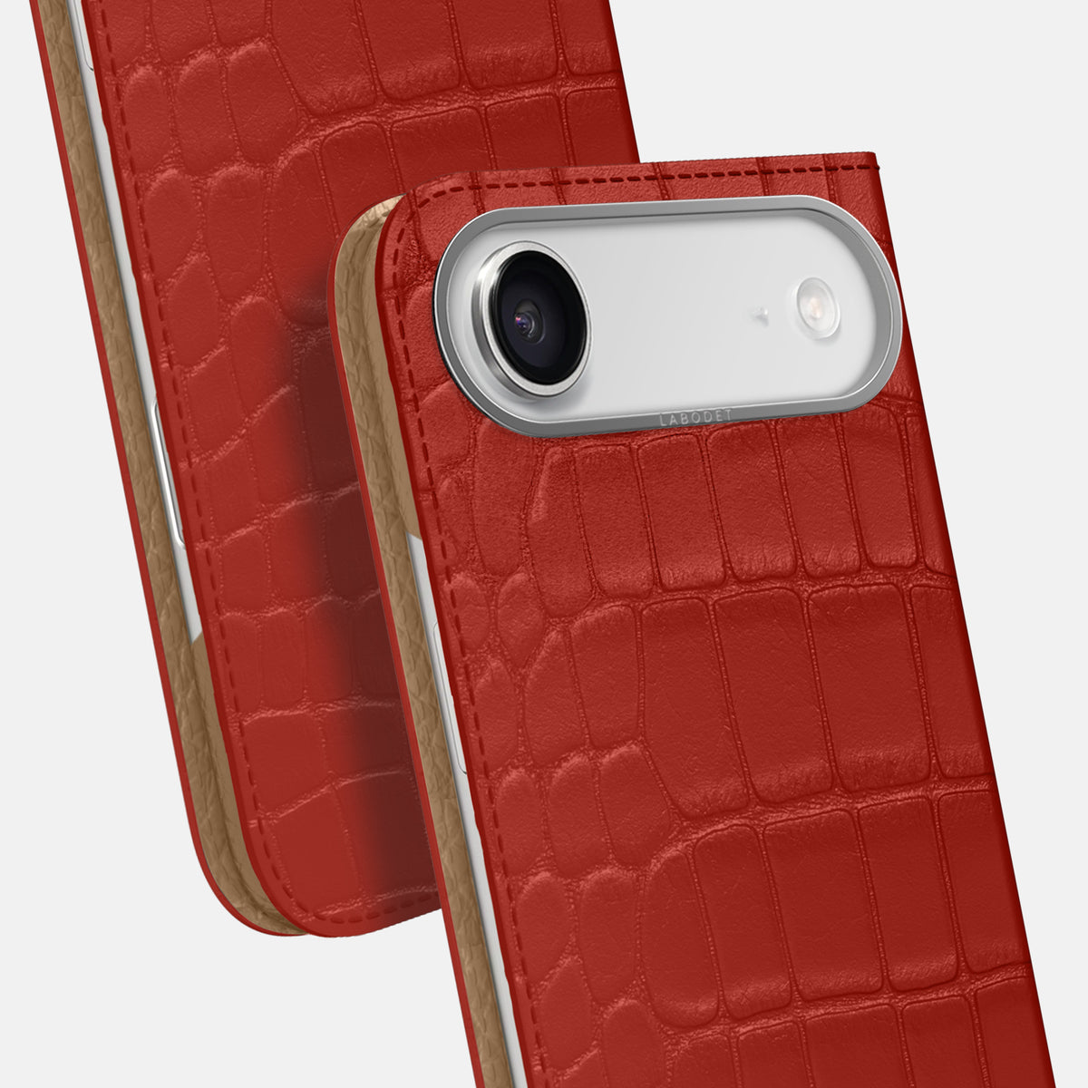 Folio Case For iPhone 17 Air In Alligator -5 | Red-Steel