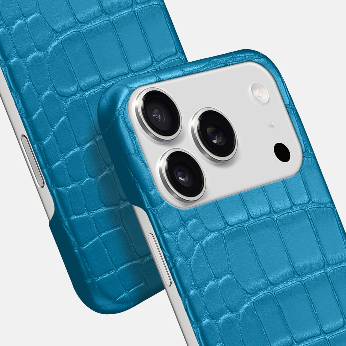 Slim Case For iPhone 18 Pro In Alligator -6 | Curaçao-Blue