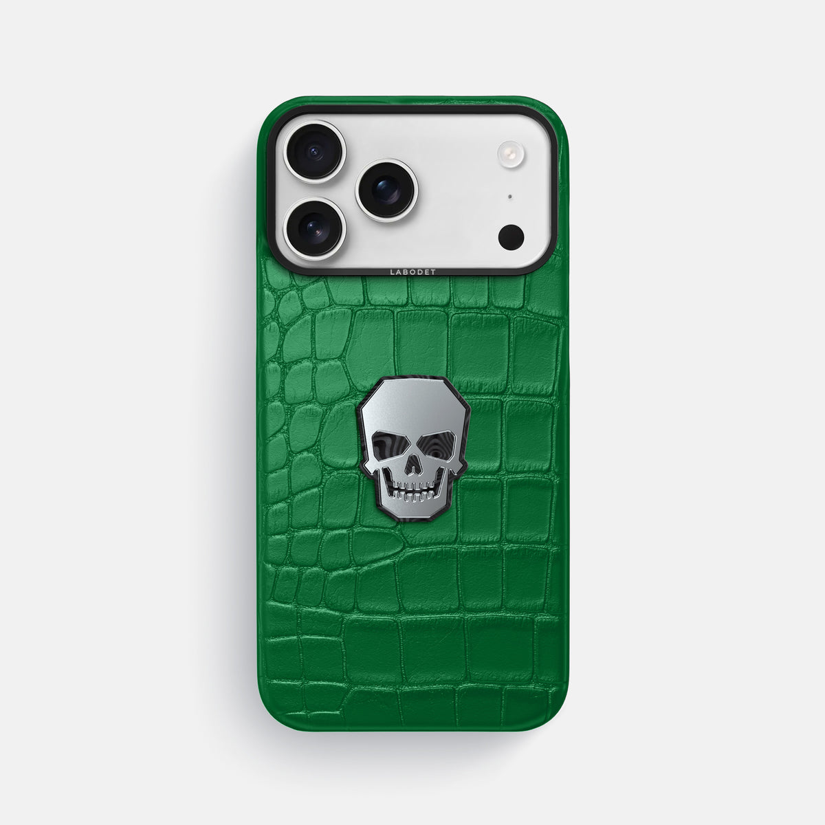 Classic Case With Titanium Skull For iPhone 17 Pro Max In Alligator -1 | Forest-Green-Black