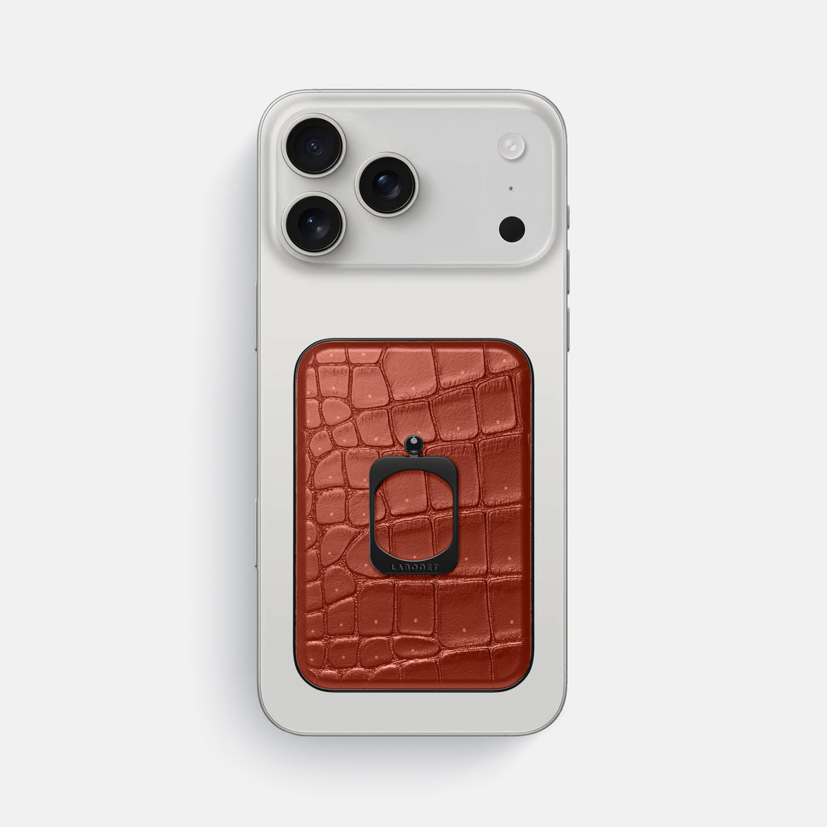 MagSafe Ring For iPhone 17 Pro Max In Porosus Crocodile -2 | Mahogany-Brown-Black