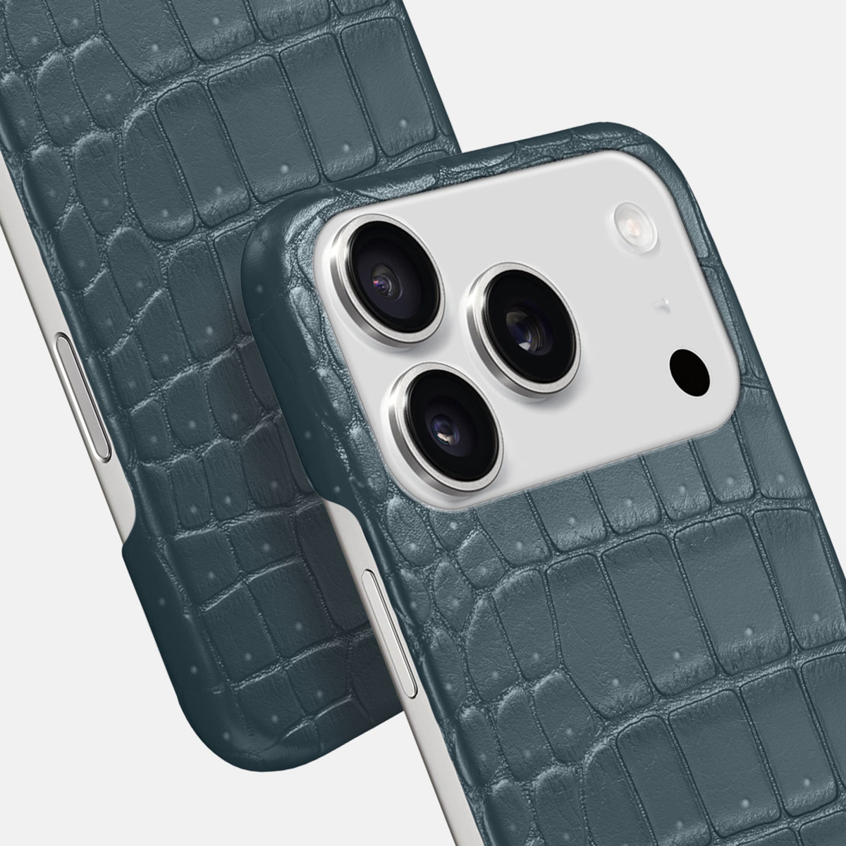 Slim Case For iPhone 18 Pro Max In Porosus Crocodile -6 | Denim