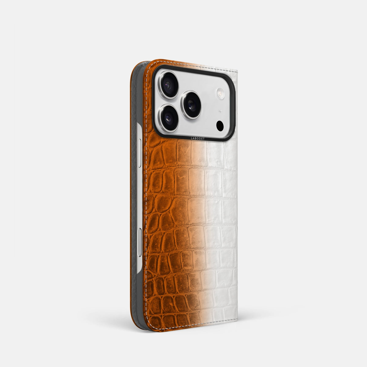 Folio Case For iPhone 18 Pro In Himalayan Crocodile -1 | Orange-Black