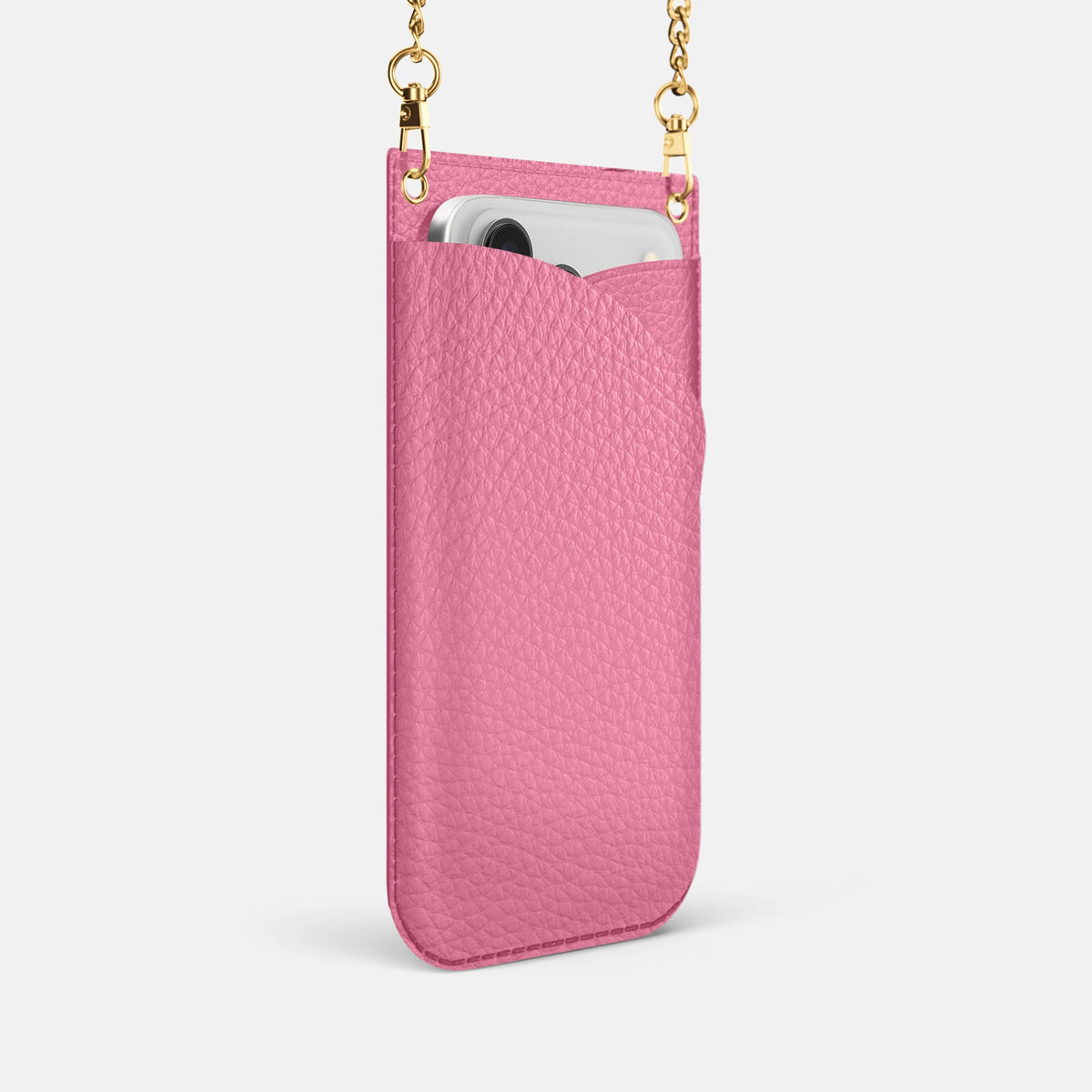 Crossbody Bag For iPhone 18 Pro In Calf -2 | Pink-Gold
