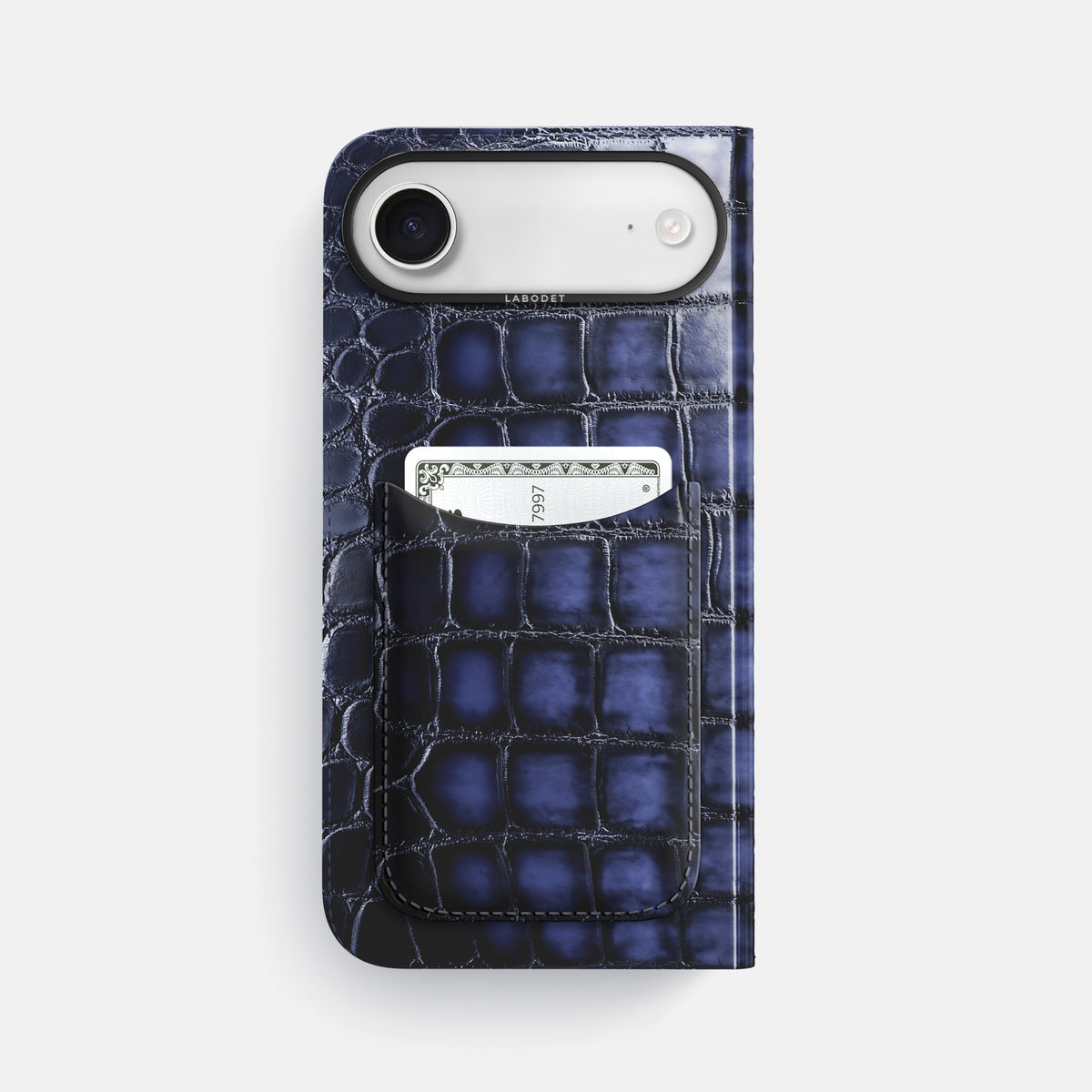 Folio Case with Card For iPhone 17 Air In Patina Alligator -3 | Havana-Blue-Black