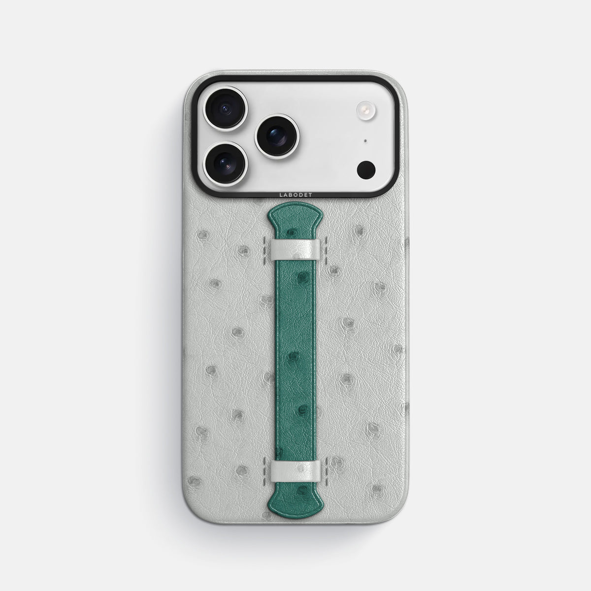Center Handle Coloré For iPhone 17 Pro Max In Ostrich -1 | White-Black