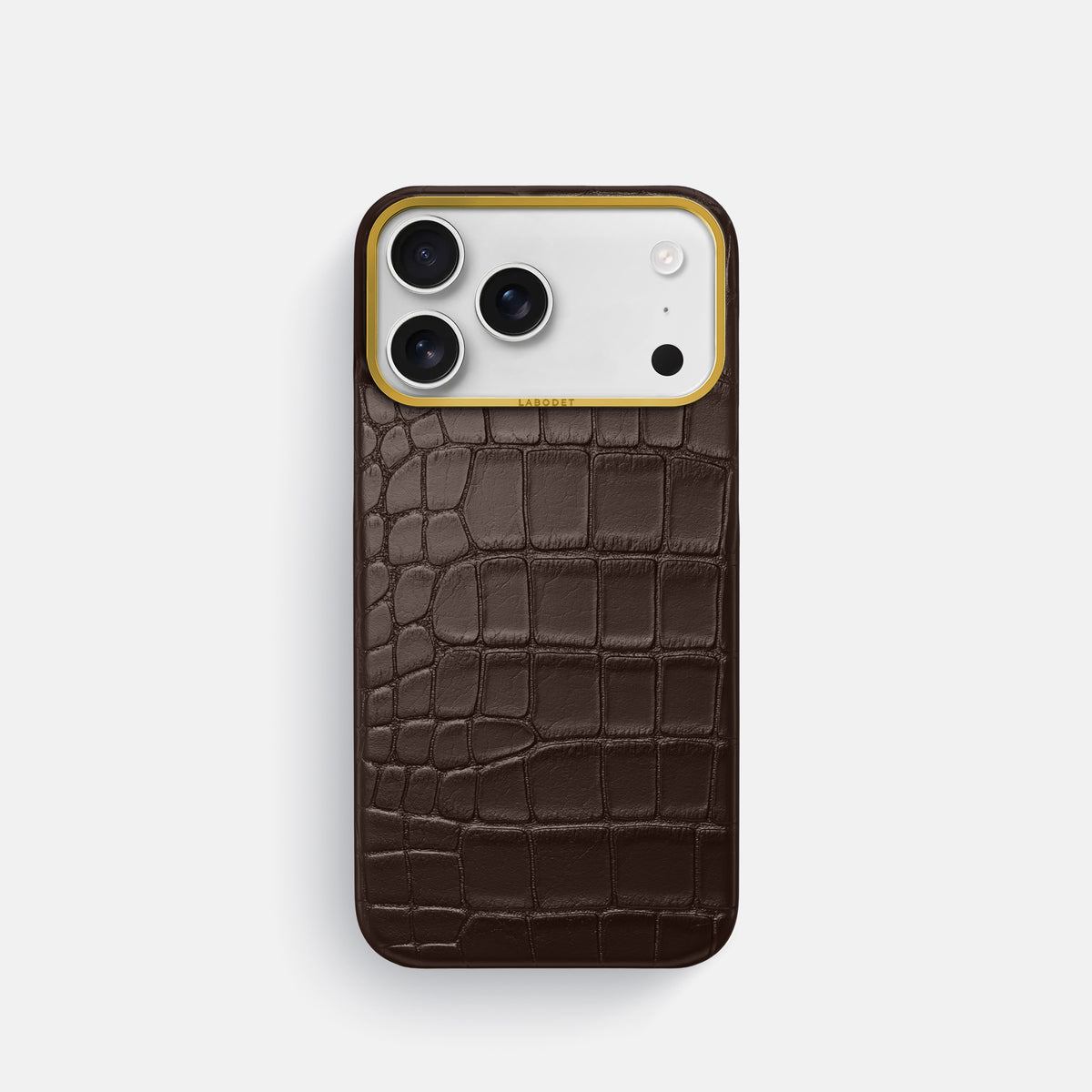 Classic Case For iPhone 17 Pro In Alligator -1 | Dark-Brown-Gold