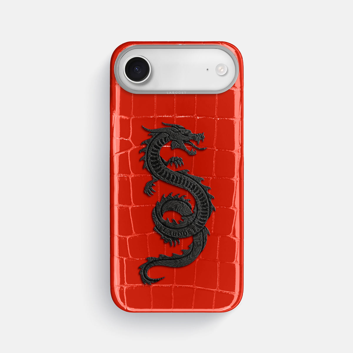 Classic Case With Carbon Dragon For iPhone 17 Air In Shiny Alligator -1 | Coral-Orange-Steel