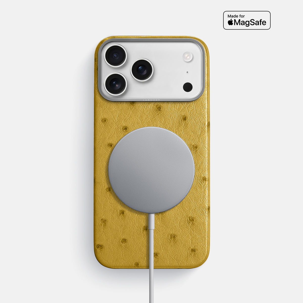 Classic Case For iPhone 17 Pro Max In Ostrich -5 | Gold-Steel