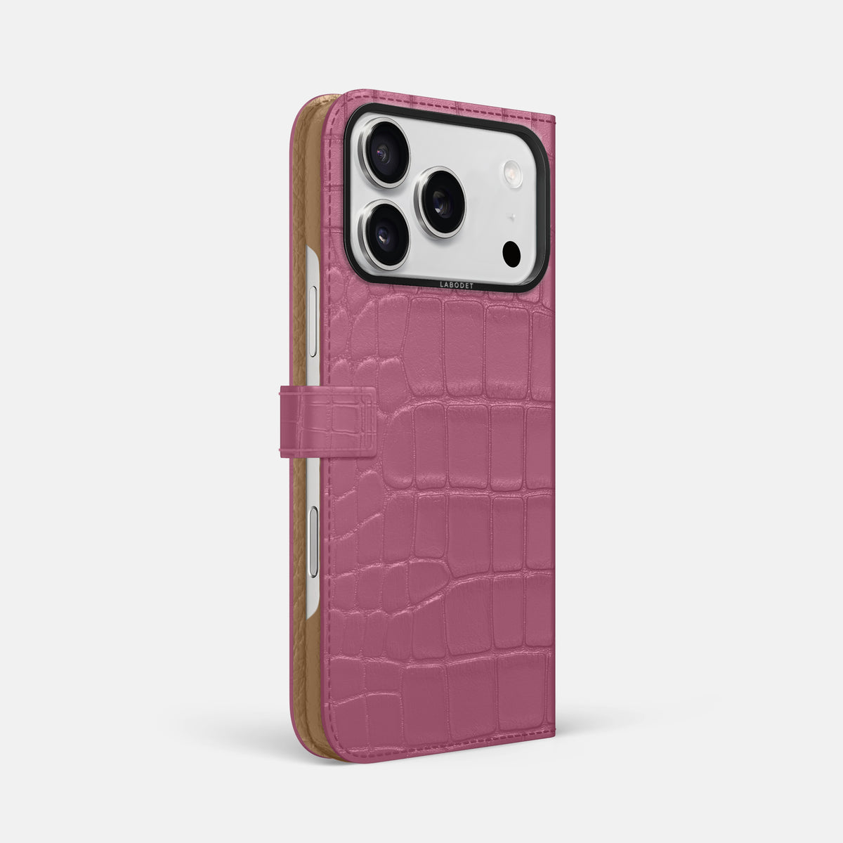 Folio Case with Clasp For iPhone 17 Pro Max In Alligator -1 | Pink-Lagoon-Black