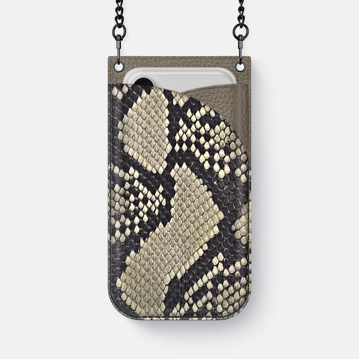 Crossbody Bag For iPhone 18 Pro Max In Deluxe Python -1 | Savannah-Black