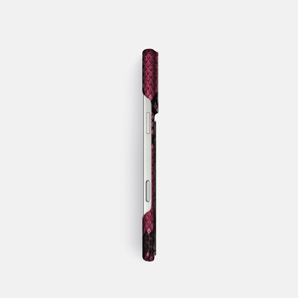 Classic Case With Carbon Dragon For iPhone 17 Pro In Deluxe Python -3 | Burgundy-Steel