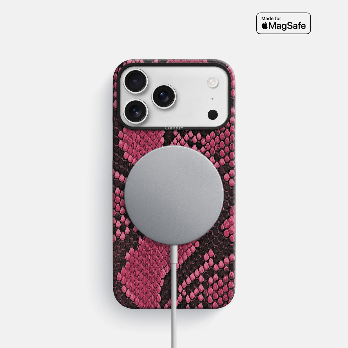 Classic Case For iPhone 18 Pro In Deluxe Python -5 | Burgundy-Black