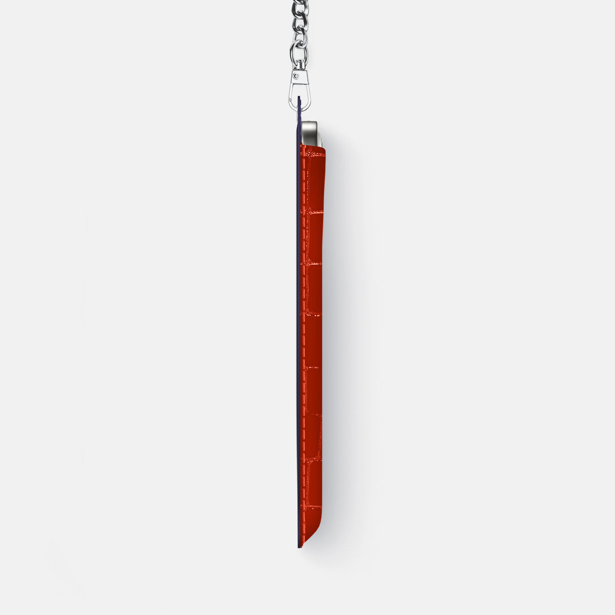 Crossbody Bag For iPhone 17 Air In Shiny Alligator -4 | Orange-Steel