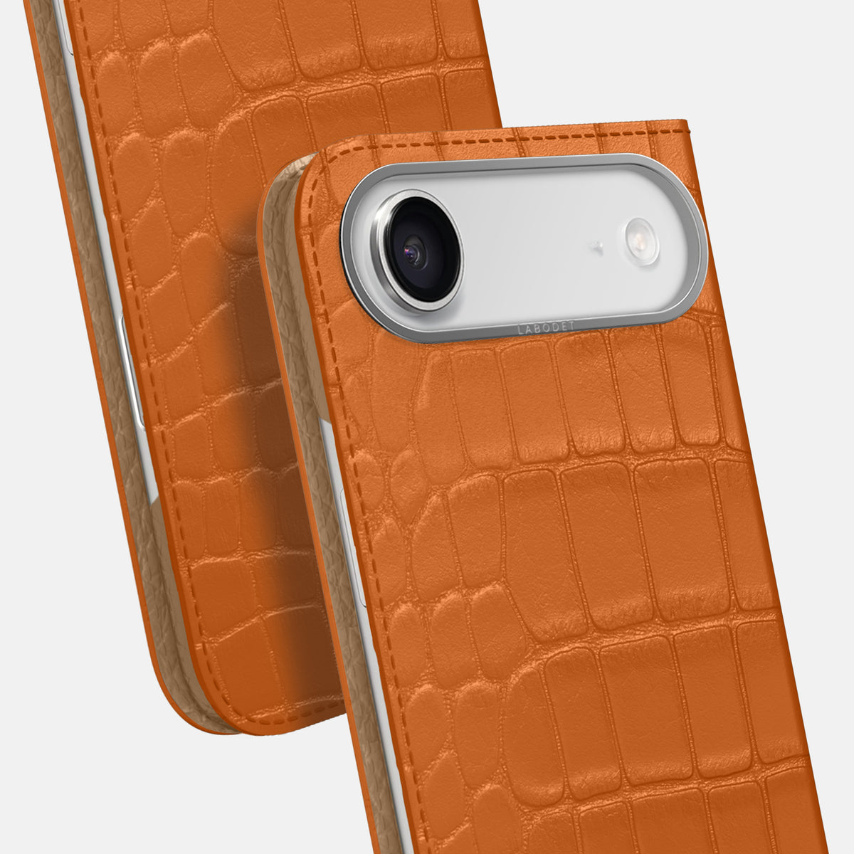 Folio Case For iPhone 17 Air In Alligator -5 | Orange-Steel
