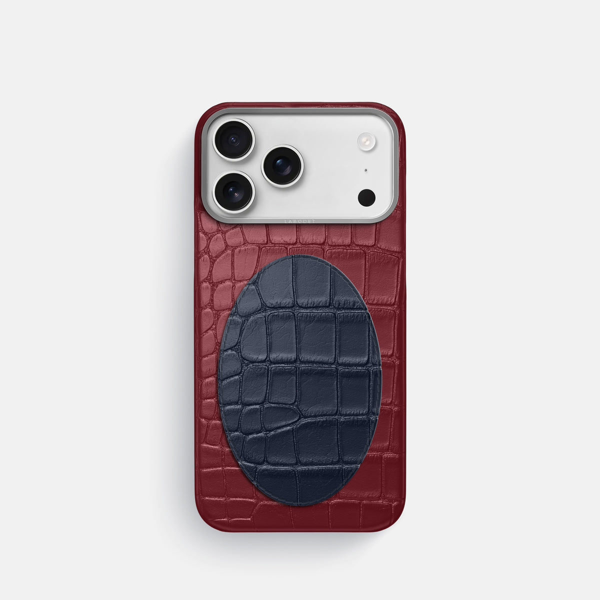 Classic Case With Oval For iPhone 17 Pro In Alligator -1 | Burgundy-Steel