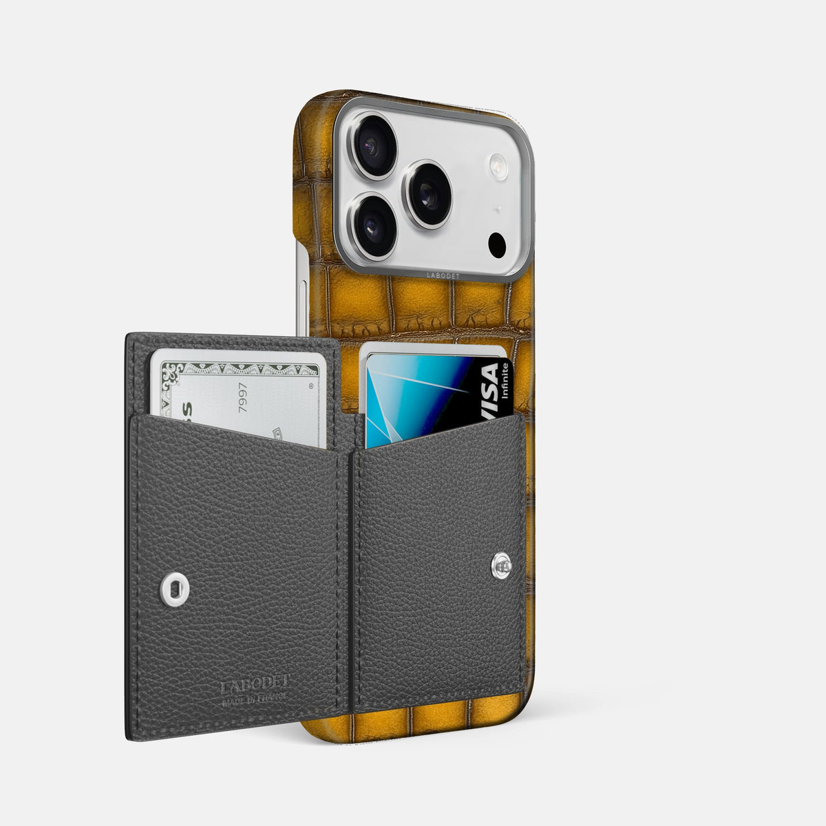Bi-Fold Case For iPhone 18 Pro Max In Patina Alligator -2 | Sydney-Steel