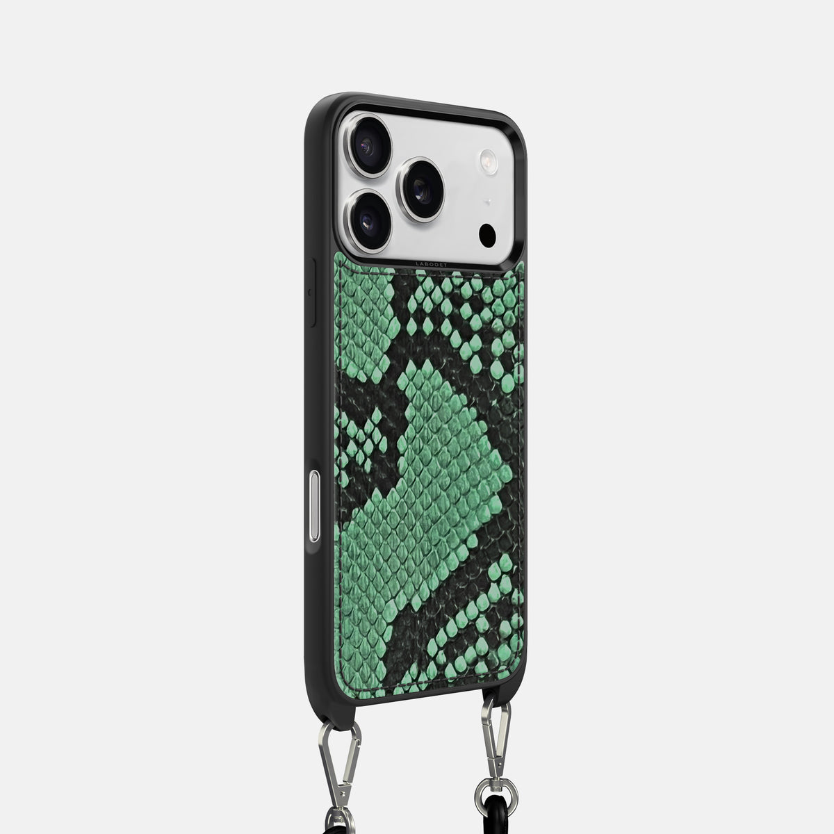 Crossbody Sport Case For iPhone 17 Pro In Deluxe Python -2 | Forest-Green