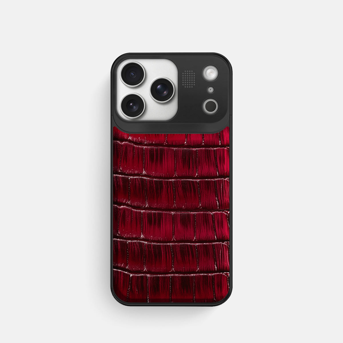 Metal Case For iPhone 17 Pro In Patina Alligator -1 | Havana-Burgundy-Black