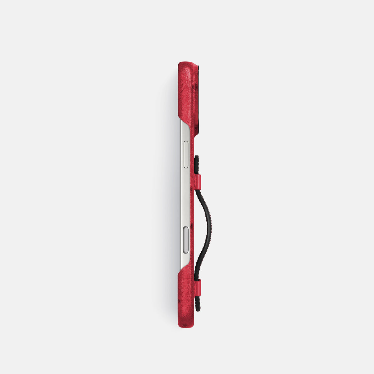 Handle Case Coloré For iPhone 17 Pro In Ostrich -3 | Red-Black