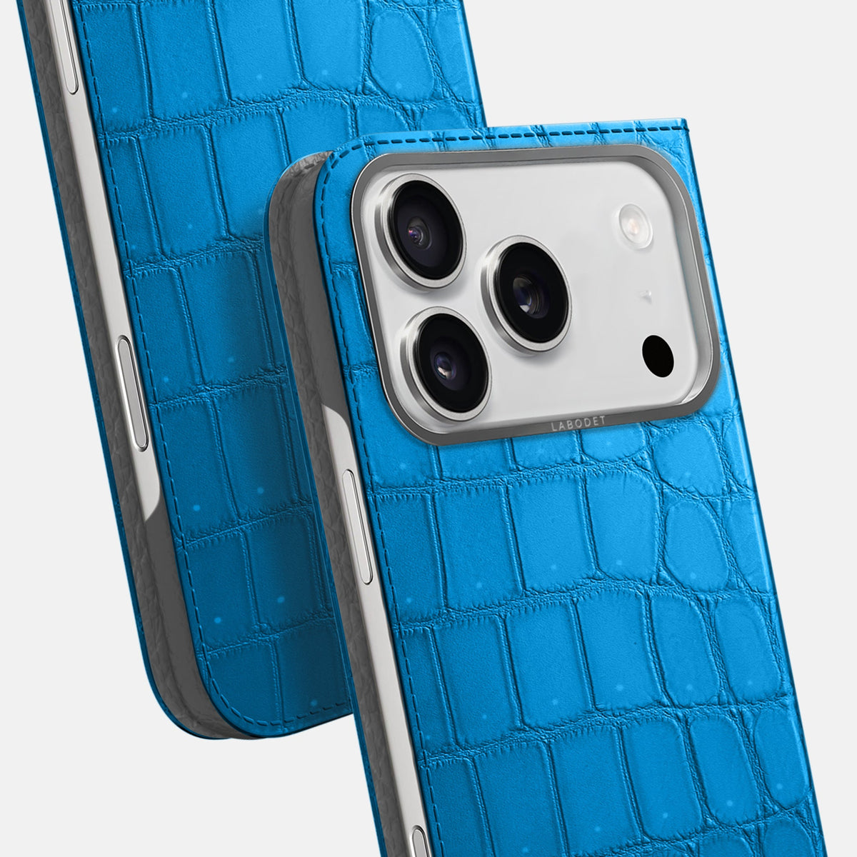 Folio Case For iPhone 18 Pro Max In Porosus Crocodile -5 | Blue-Lagoon-Steel