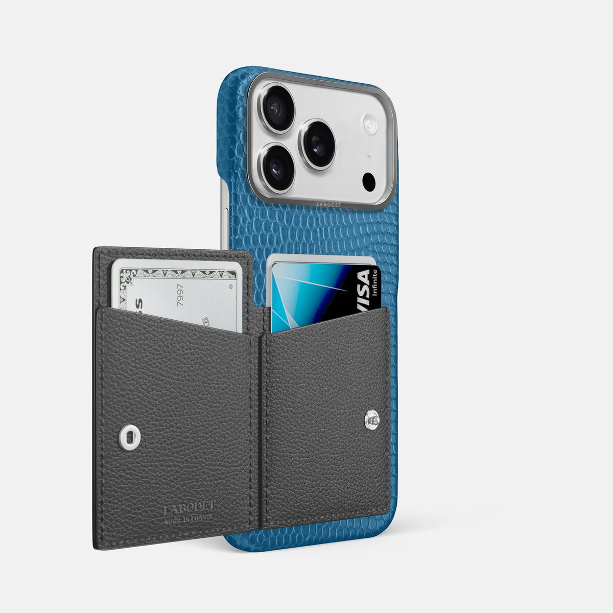 Bi-Fold Case For iPhone 18 Pro Max In Lizard -2 | Blue-Steel