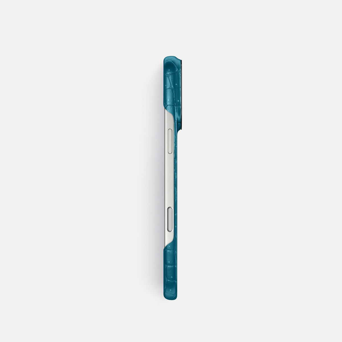 Classic Case For iPhone 18 Pro In Porosus Crocodile -3 | Turquoise-Black
