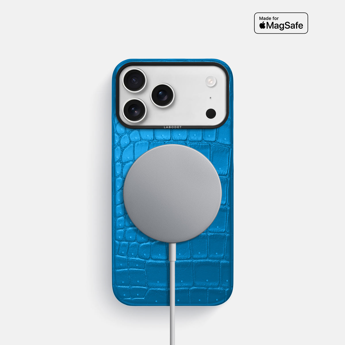 Classic Case For iPhone 17 Pro In Porosus Crocodile -5 | Blue-Lagoon-Black
