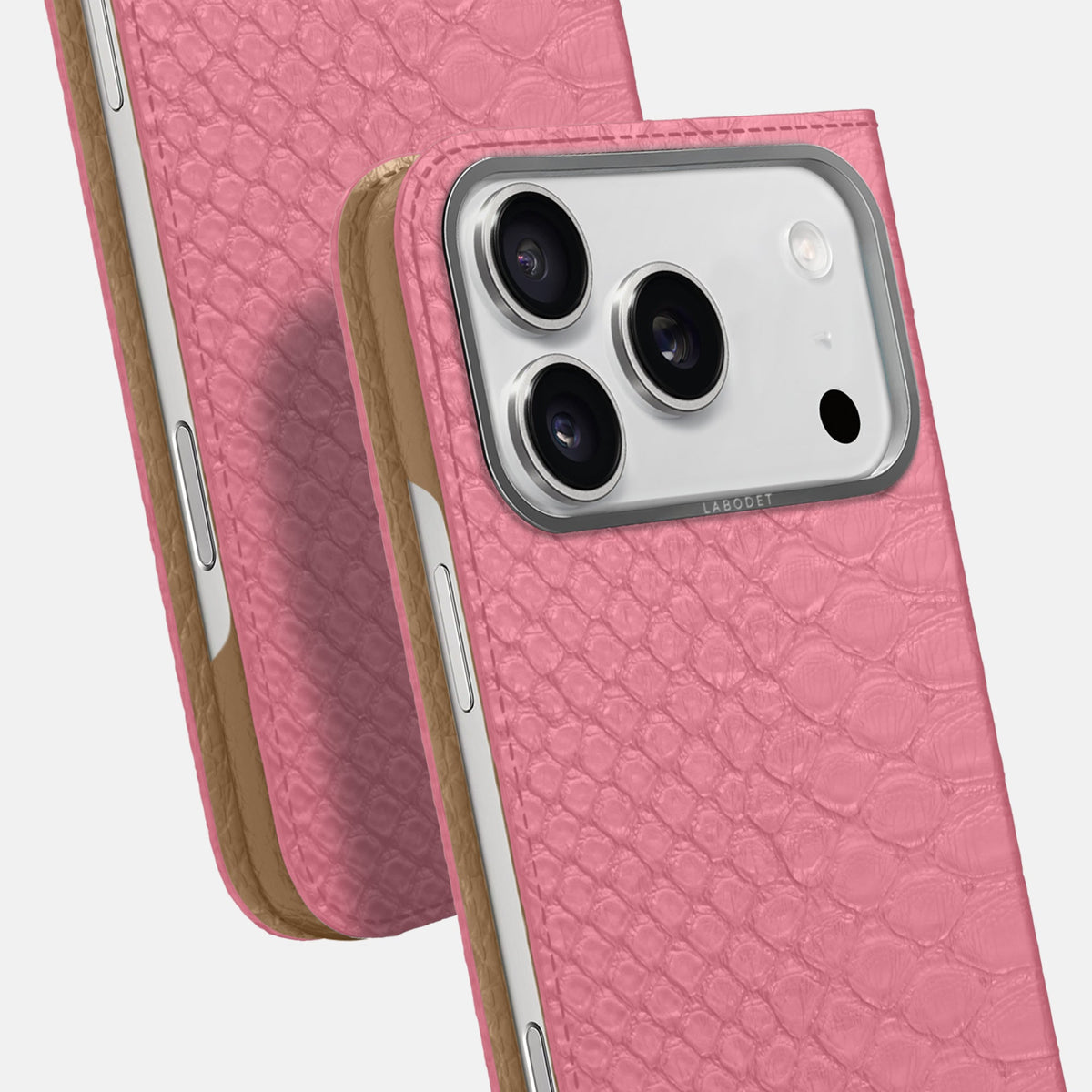 Folio Case For iPhone 18 Pro In Python -5 | Pink-Steel