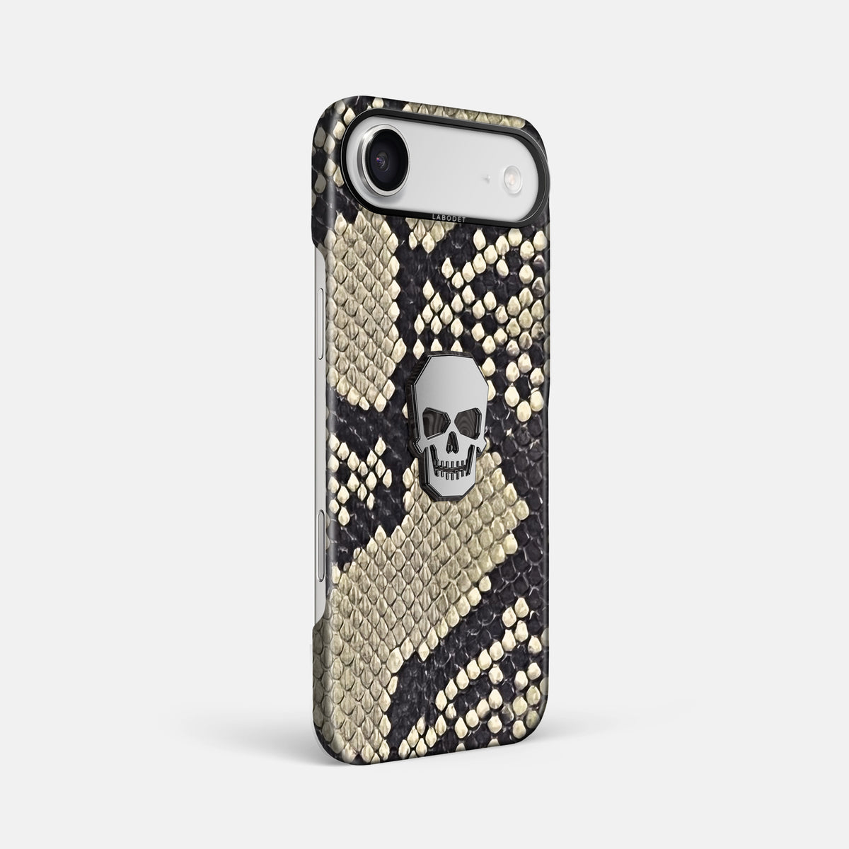 Classic Case With Titanium Skull For iPhone 17 Air In Deluxe Python -2 | Savannah-Black