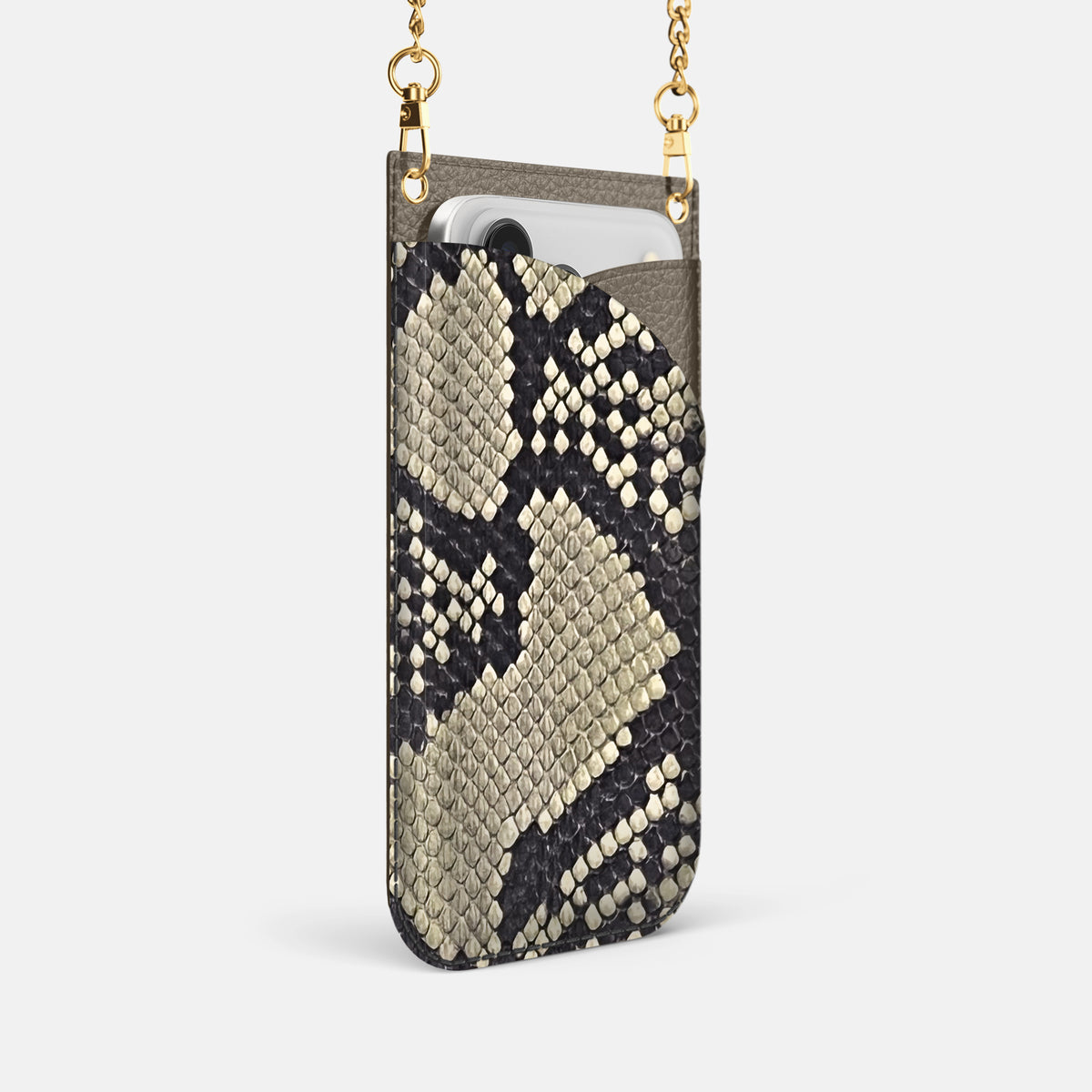 Crossbody Bag For iPhone 17 Pro In Deluxe Python -2 | Savannah-Gold