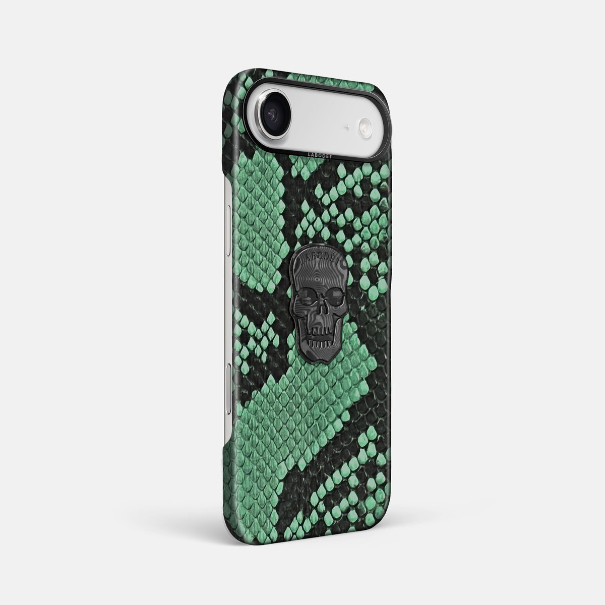 Classic Case With Carbon Skull For iPhone 17 Air In Deluxe Python -2 | Forest-Green-Black