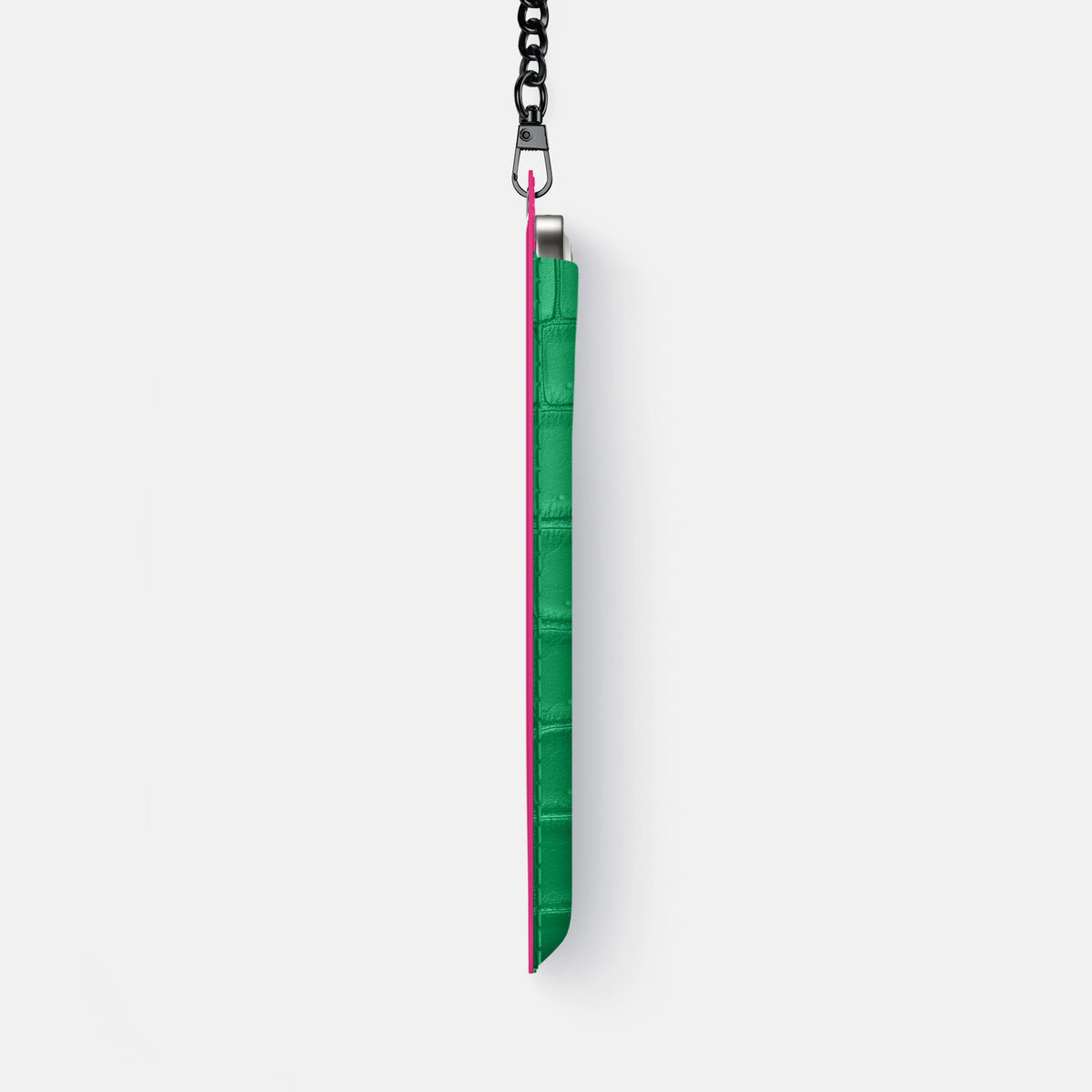 Crossbody Bag For iPhone 18 Pro Max In Porosus Crocodile -4 | Cactus-Green-Black