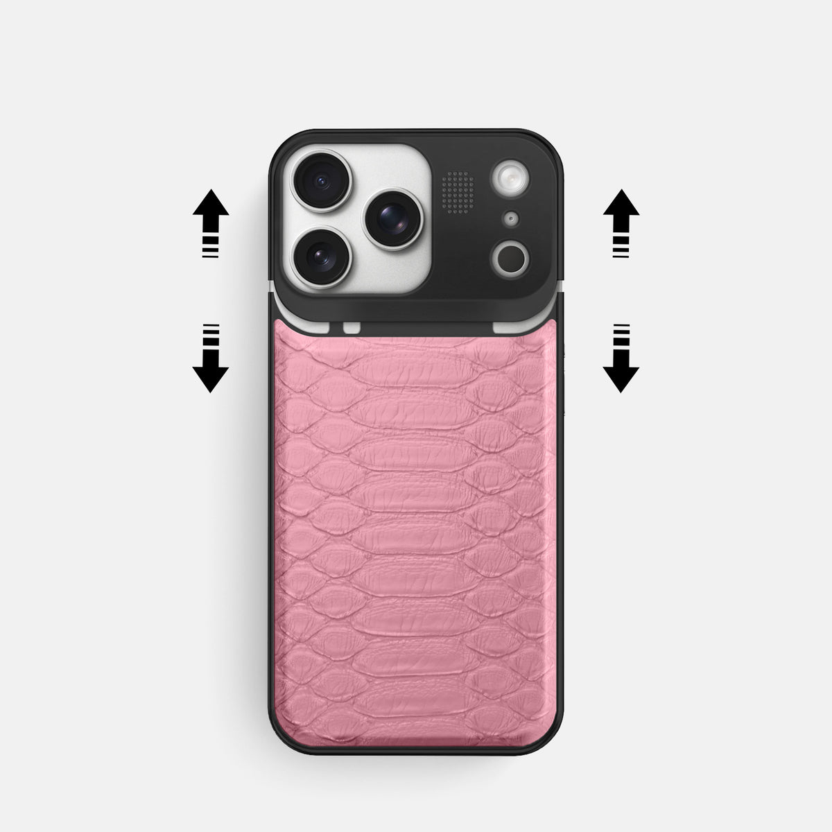 Metal Case For iPhone 17 Pro In Python -2 | Pink-Black