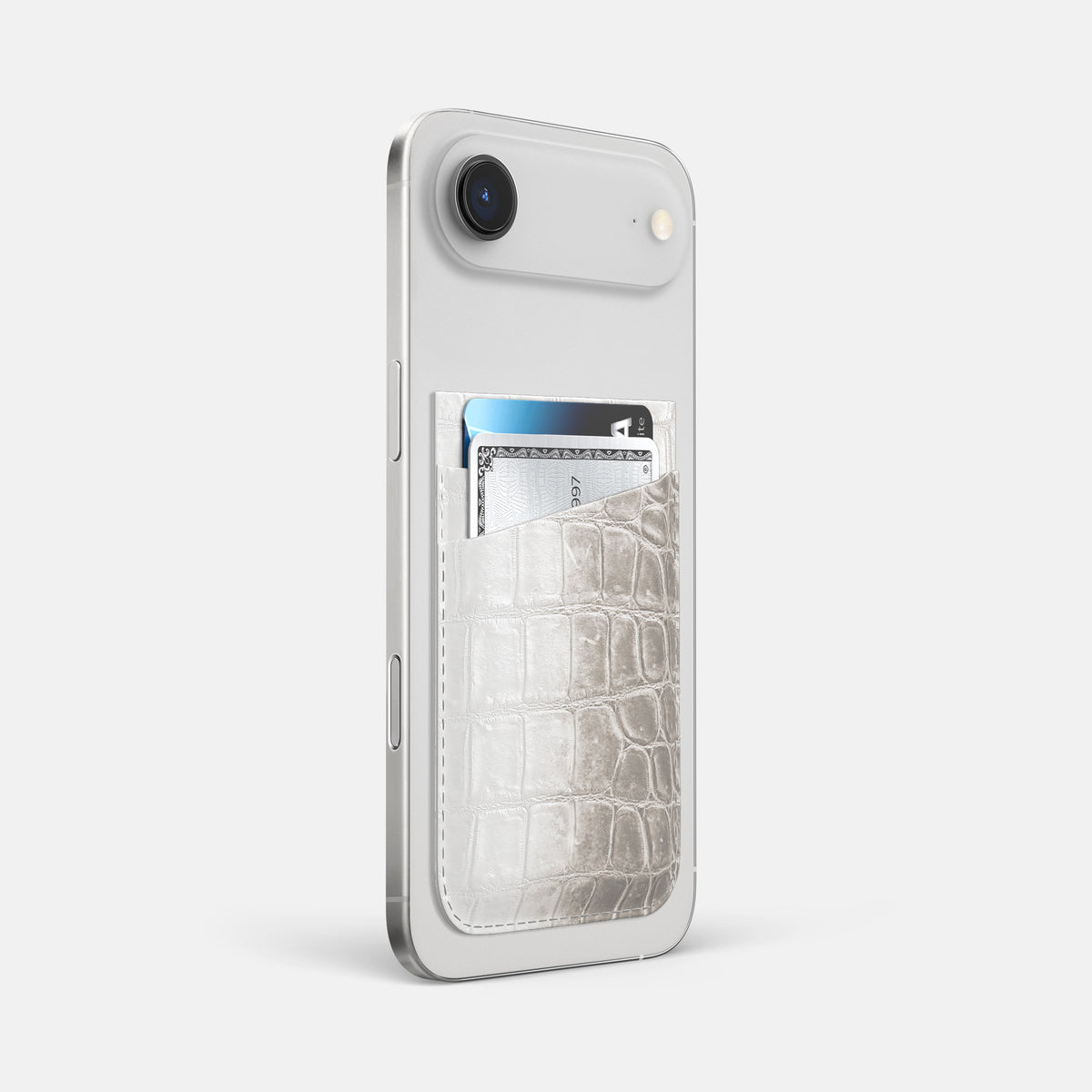 MagSafe Wallet For iPhone 17 Air In Himalayan Crocodile -2 | Grey