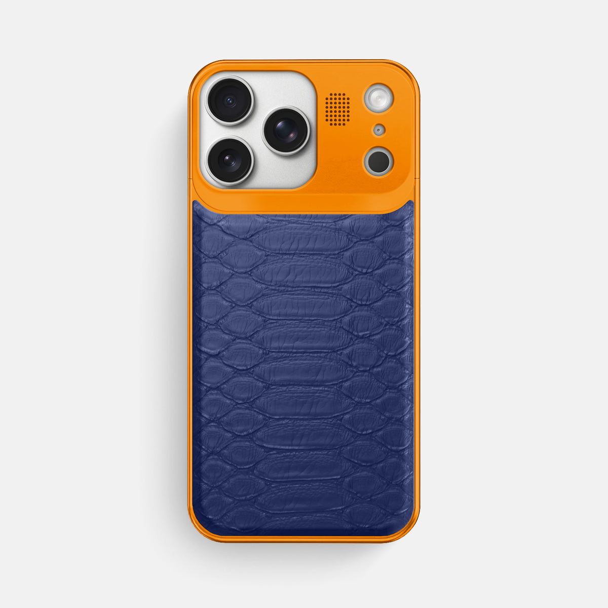 Metal Case For iPhone 17 Pro Max In Python -1 | Royal-Blue-Orange