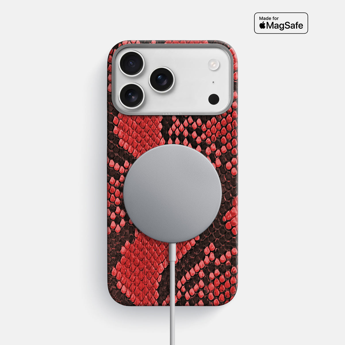Classic Case For iPhone 17 Pro Max In Deluxe Python -5 | Red-Steel