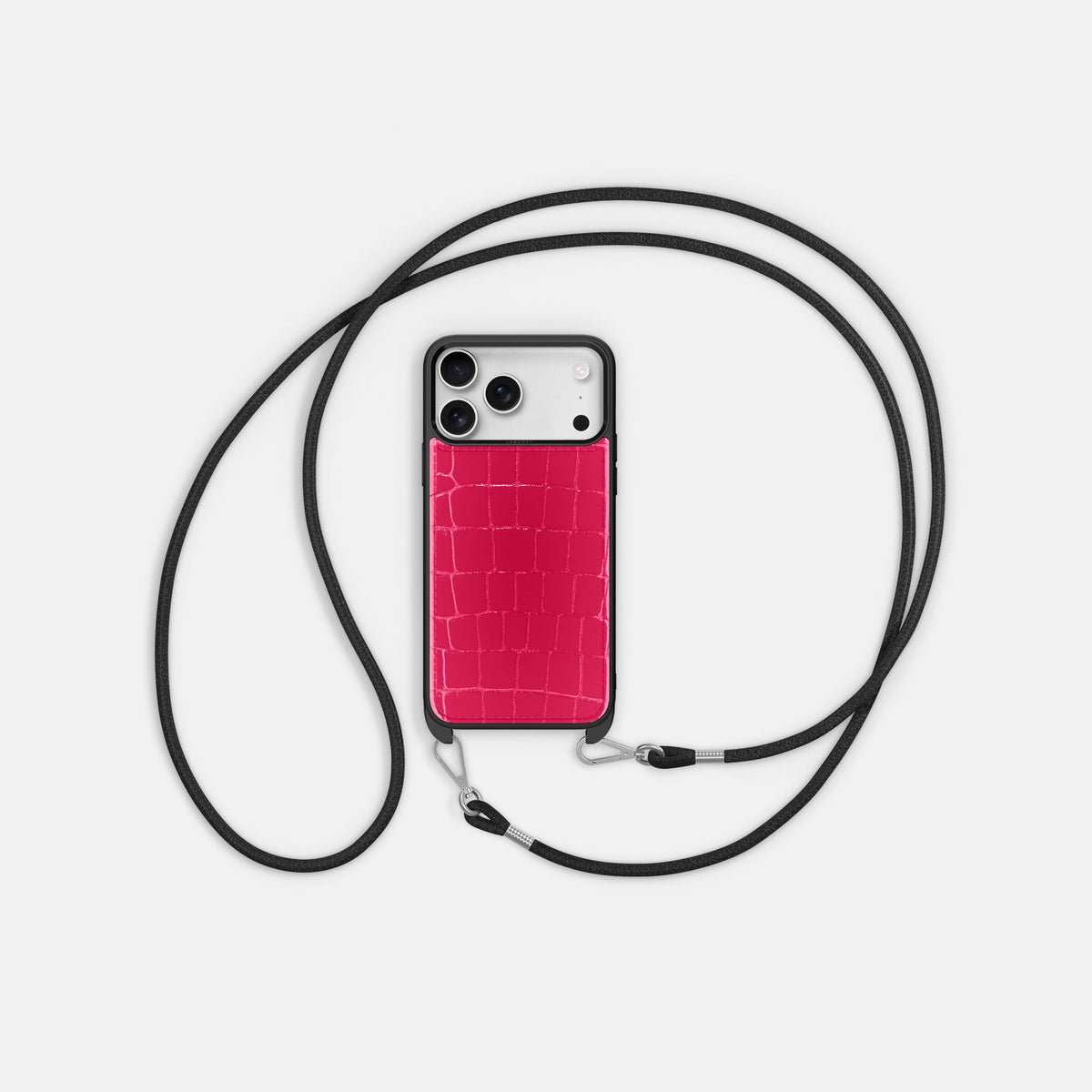 Crossbody Sport Case For iPhone 18 Pro In Shiny Alligator -5 | Pink-Panther