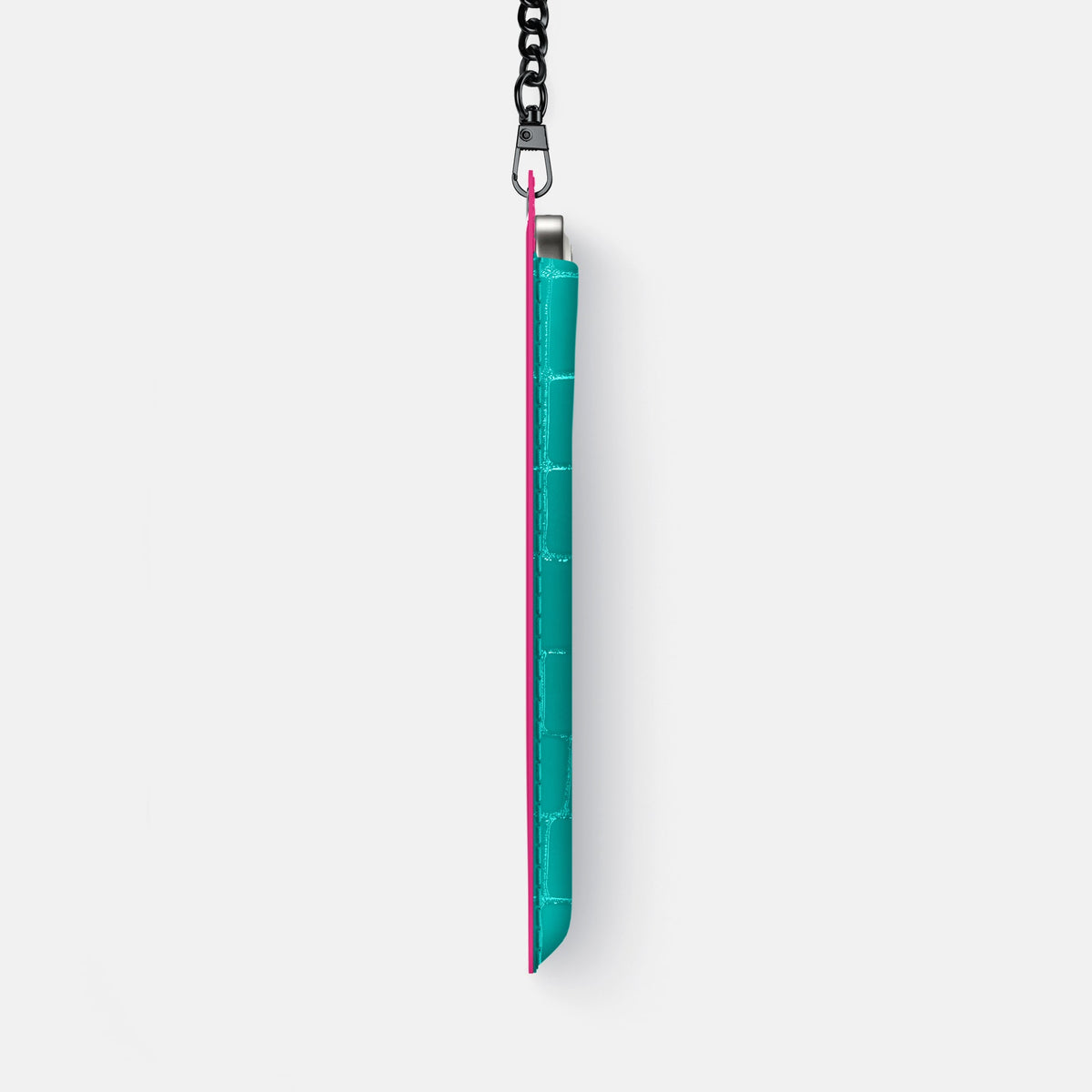 Crossbody Bag For iPhone 18 Pro Max In Shiny Alligator -4 | Mint-Black