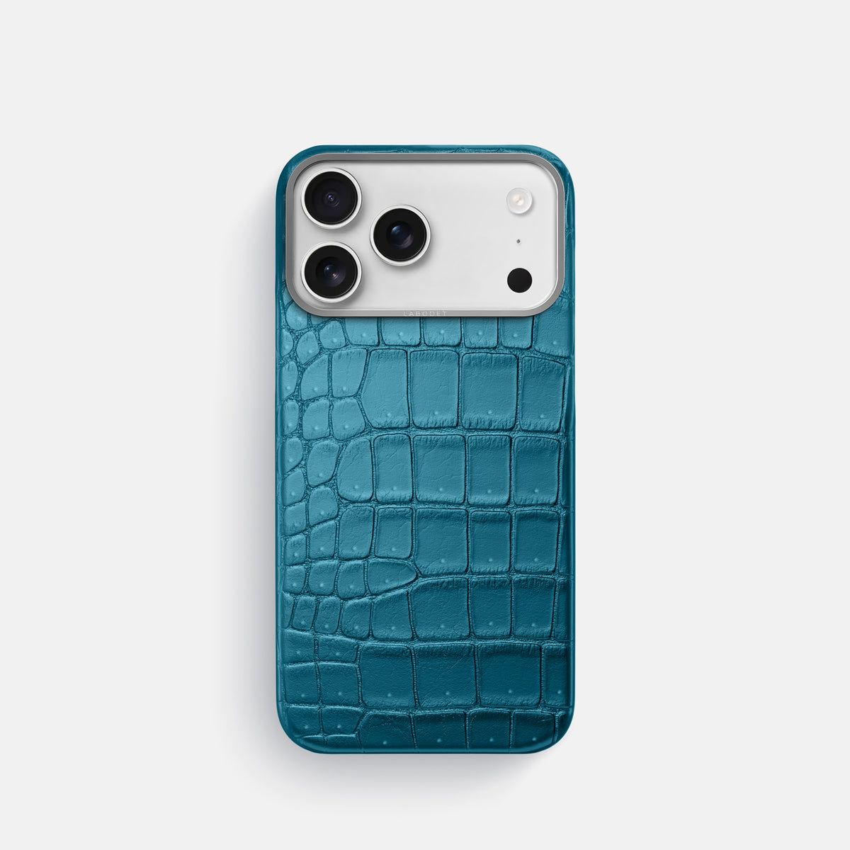 Classic Case For iPhone 17 Pro In Porosus Crocodile -1 | Turquoise-Steel