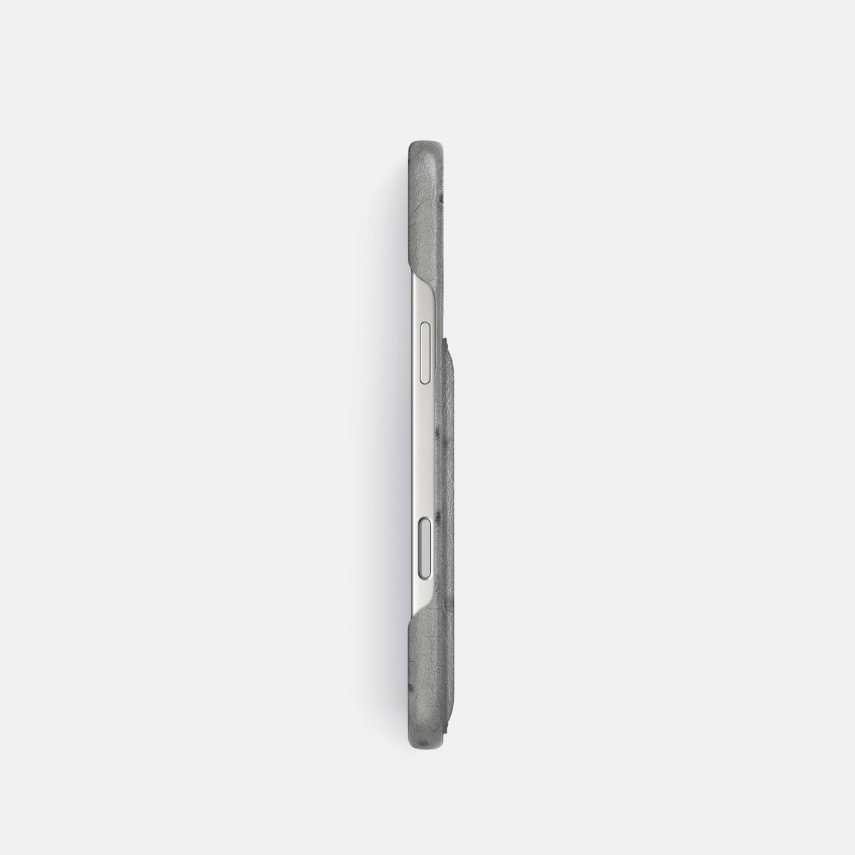 Slim Card Case For iPhone 18 Pro In Ostrich -3 | Silver
