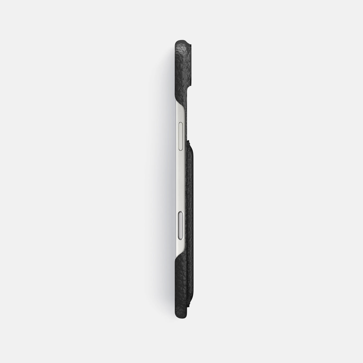 Double Card Case For iPhone 17 Air In Calf -3 | Black-Black