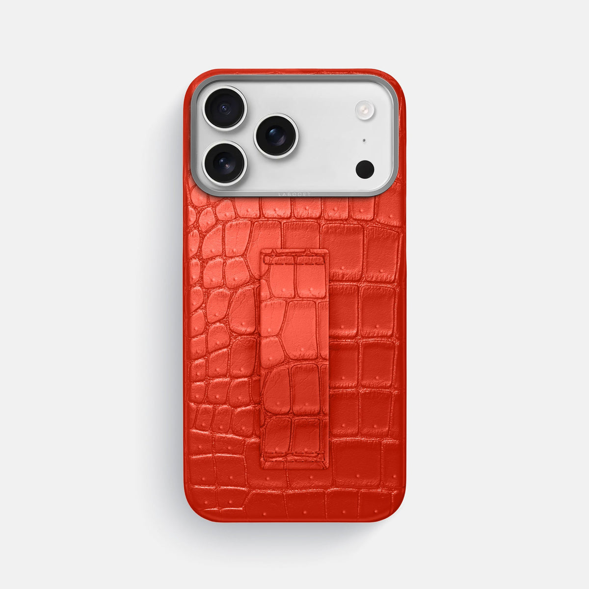 Finger Case For iPhone 18 Pro Max In Porosus Crocodile -1 | Rust-Steel