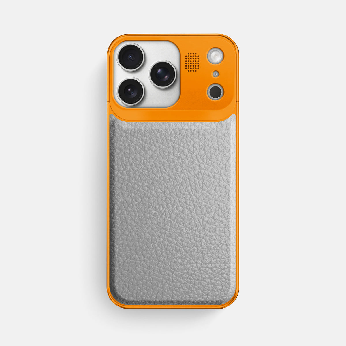 Metal Case For iPhone 17 Pro Max In Calf -1 | Nuage-Orange