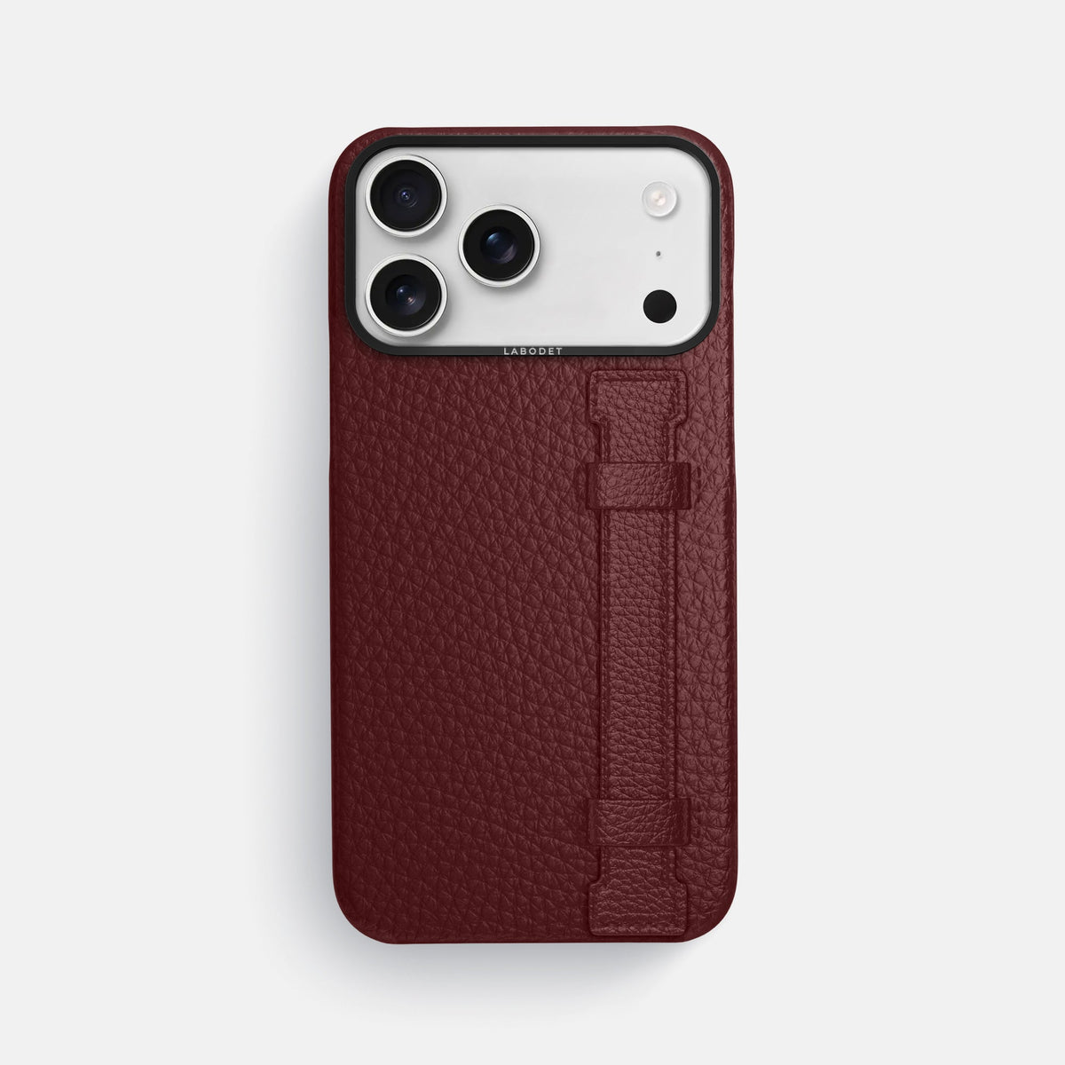 Handle Case For iPhone 18 Pro Max In Calf -1 | Bordeaux-Black