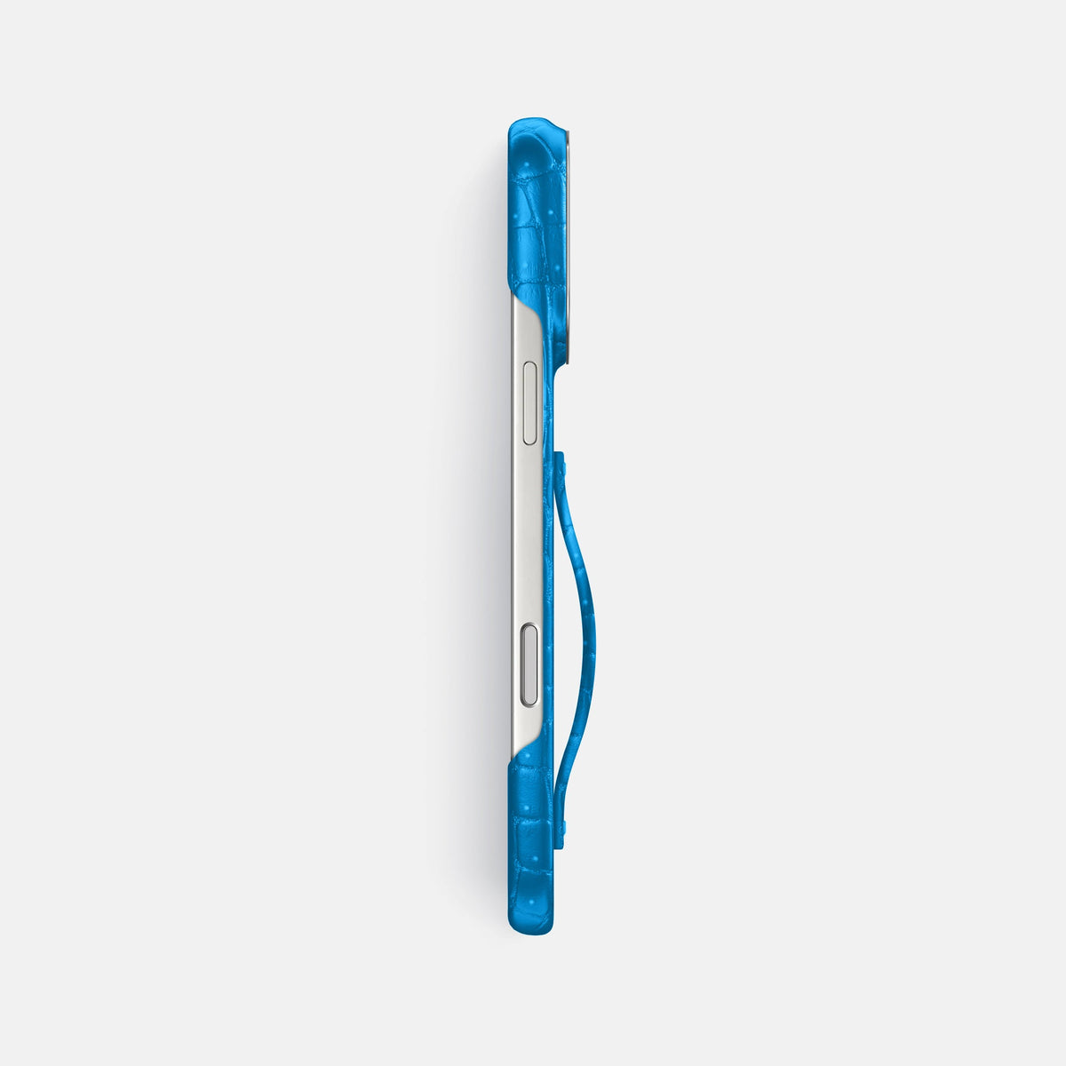 Finger Case For iPhone 18 Pro Max In Porosus Crocodile -3 | Blue-Lagoon-Steel