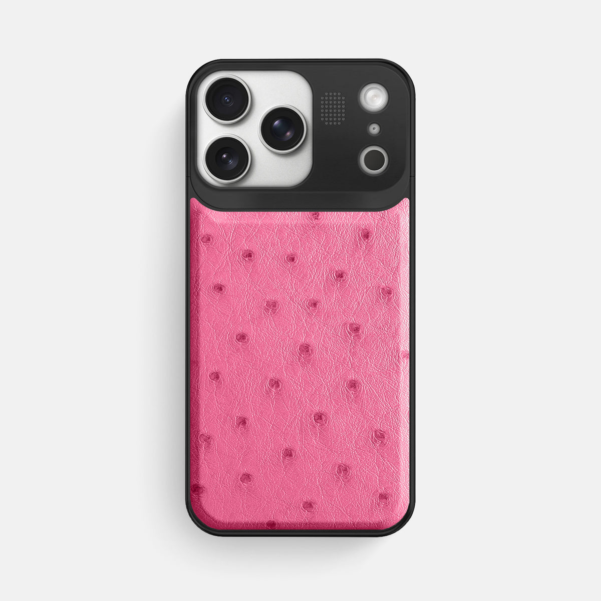Metal Case For iPhone 17 Pro Max In Ostrich -1 | Pink-Black