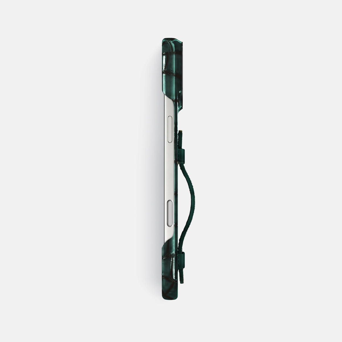 Handle Case For iPhone 17 Pro Max In Patina Alligator -3 | Green-Black