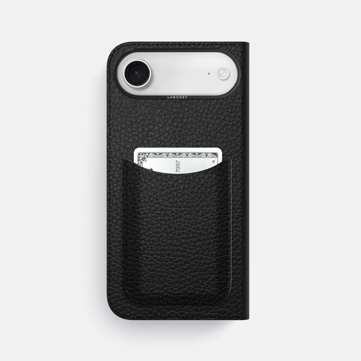Folio Case with Card For iPhone 17 Air In Calf -3 | Black-Black