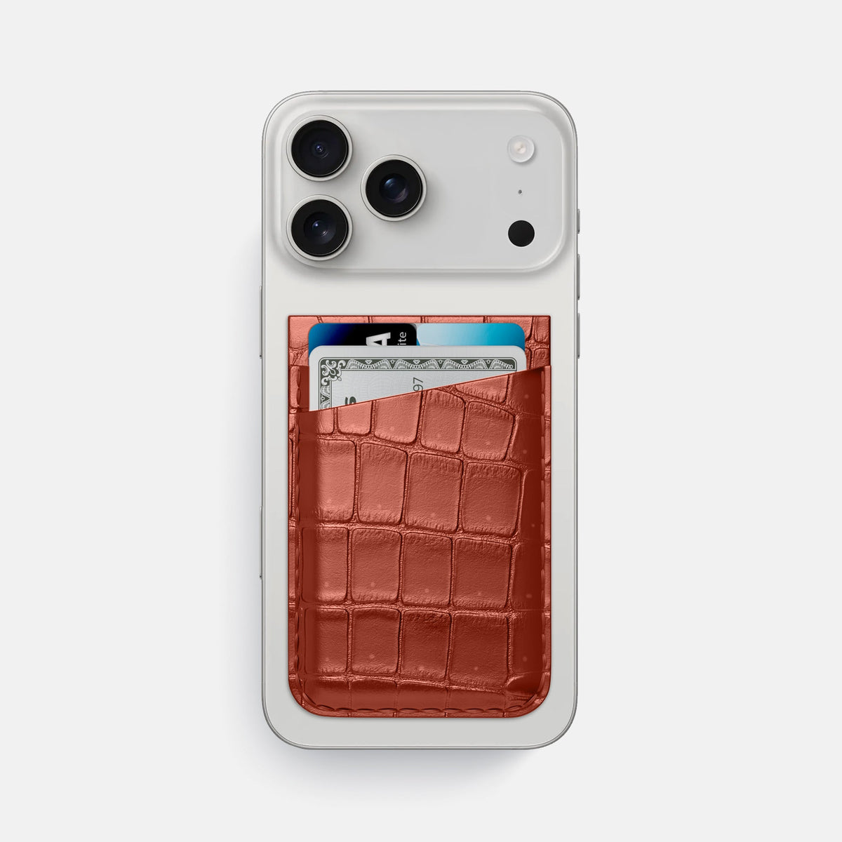 MagSafe Wallet For iPhone 18 Pro Max In Porosus Crocodile -1 | Mahogany-Brown