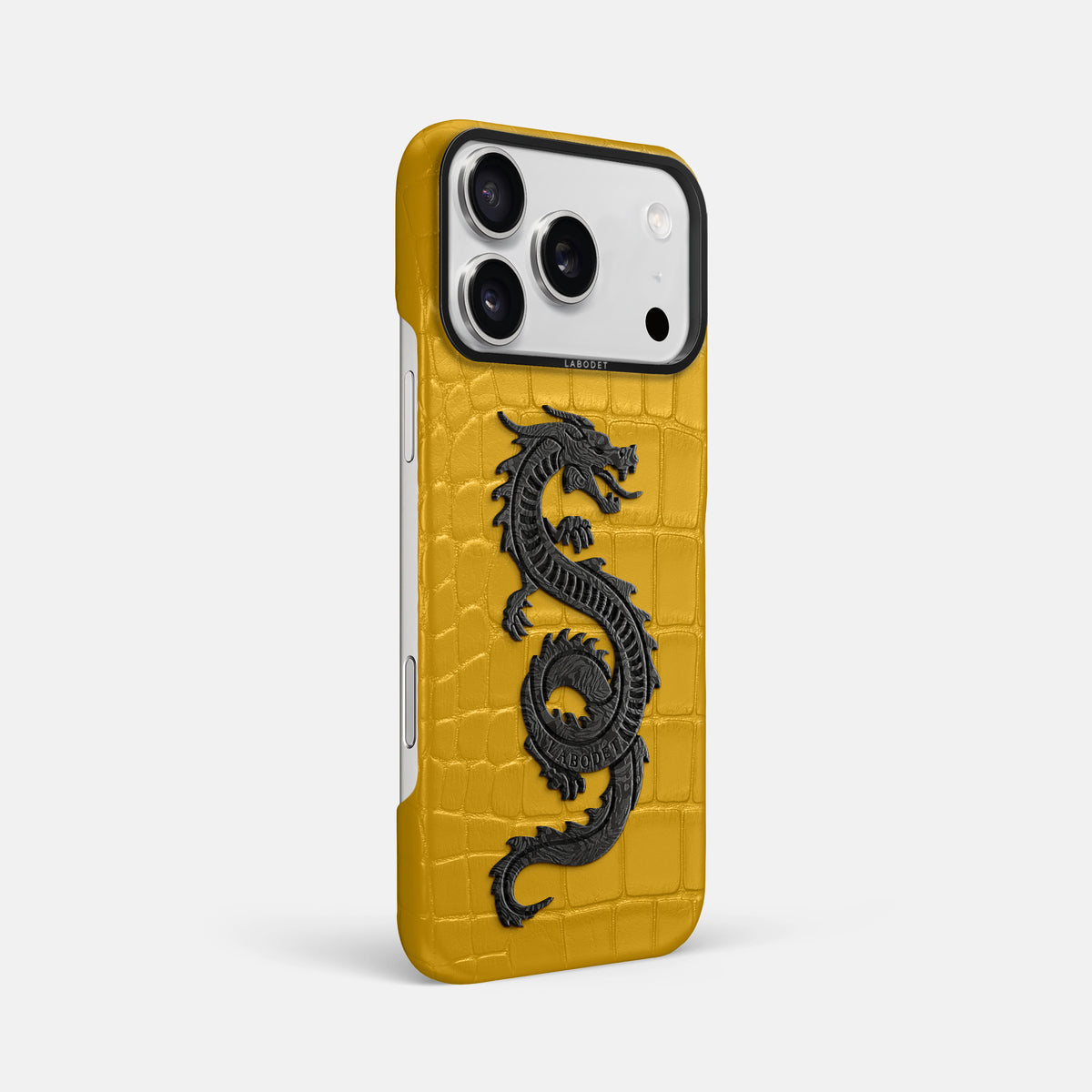 Classic Case With Carbon Dragon For iPhone 17 Pro Max In Alligator -2 | Yellow-Black